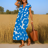 FRANCESCAH | RELAXED V-NECK MAXI DRESS