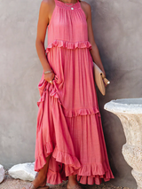 ENYA | RUFFLE DETAIL MAXI DRESS