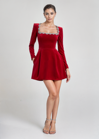KYARA | ELEGANT VELVET MINI DRESS