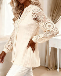 CORINNE | LACE DETAIL V-NECK BLOUSE