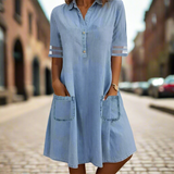ENID | FLATTERING DENIM MINI DRESS