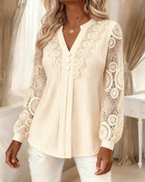 CORINNE | LACE DETAIL V-NECK BLOUSE
