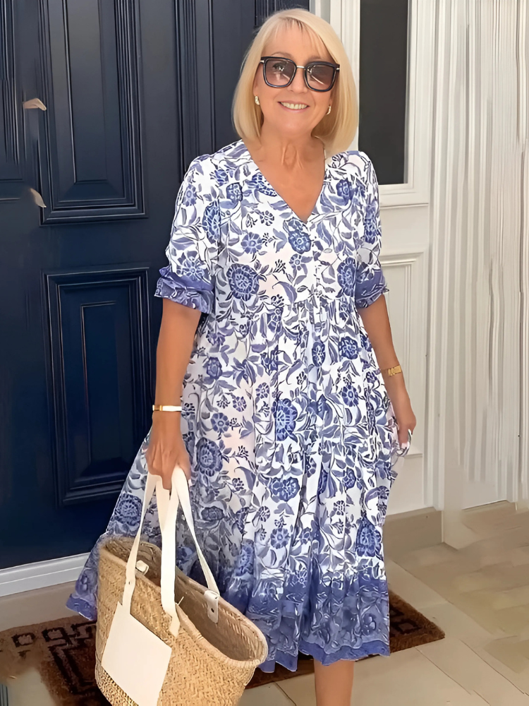 FRANCES | RELAXED SUMMER PRINT MIDI DRESS