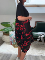 PAOLA | FLORAL ROUND-NECK MIDI DRESS