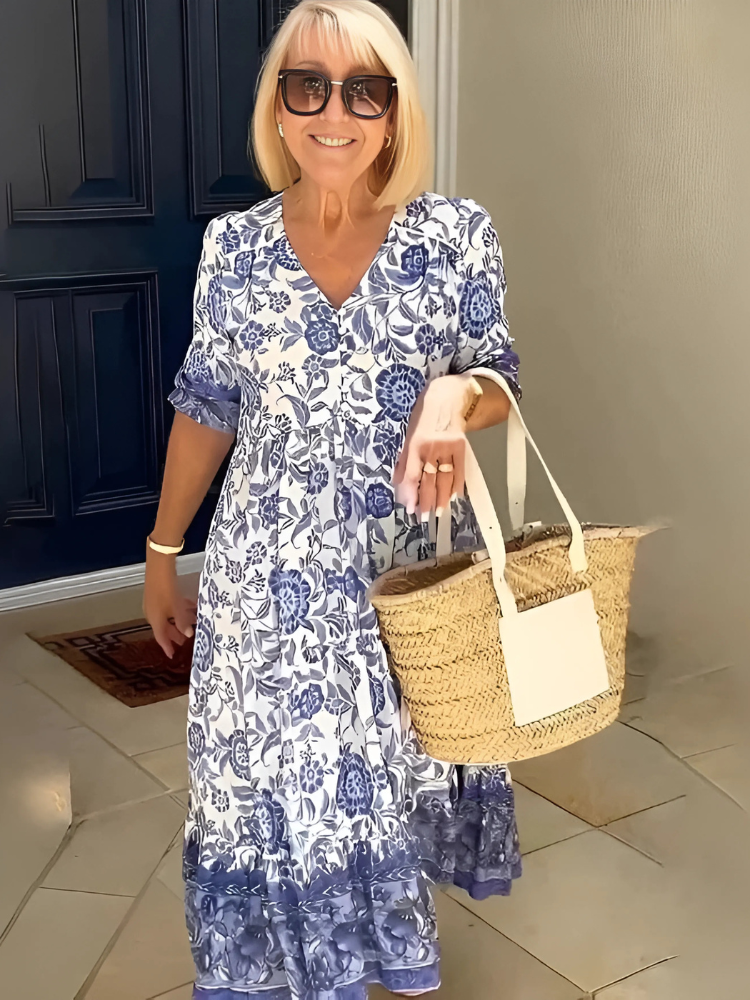 FRANCES | RELAXED SUMMER PRINT MIDI DRESS